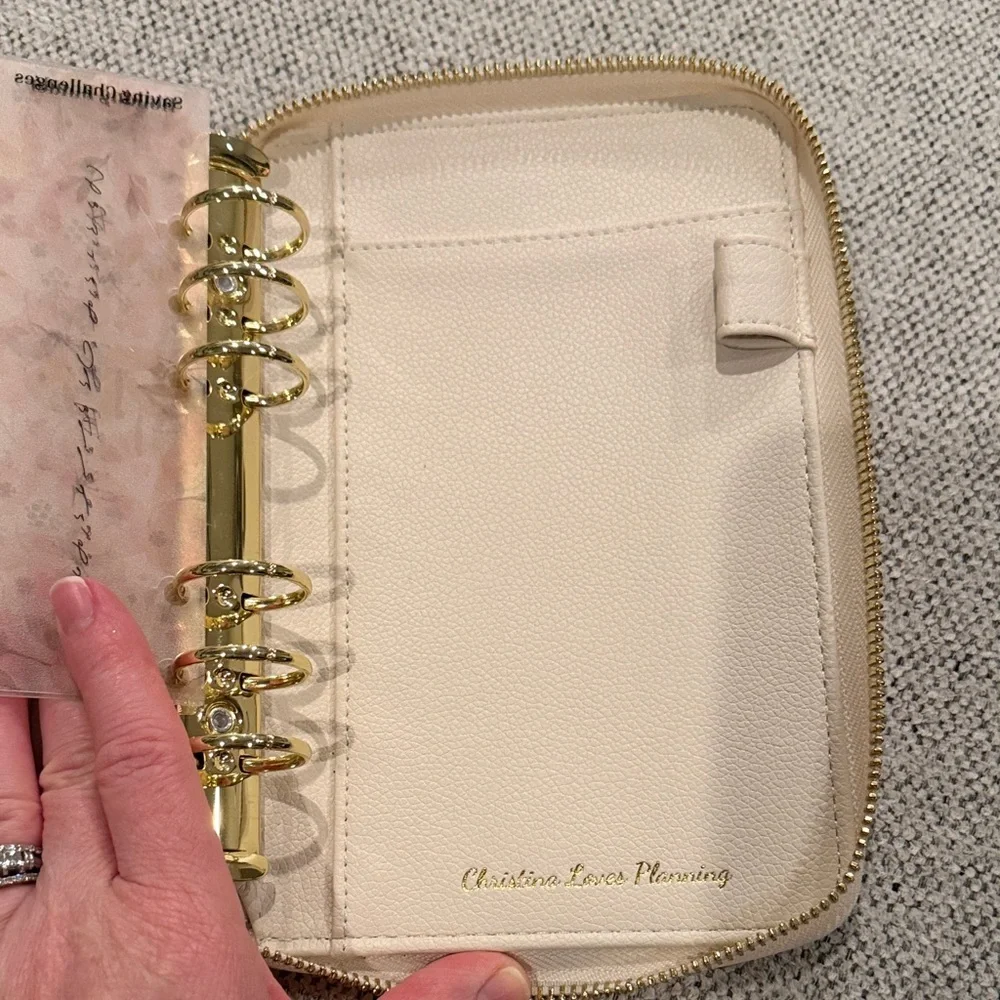 Christina Love Planning Cream Zip-Around Wallet cash envelope system